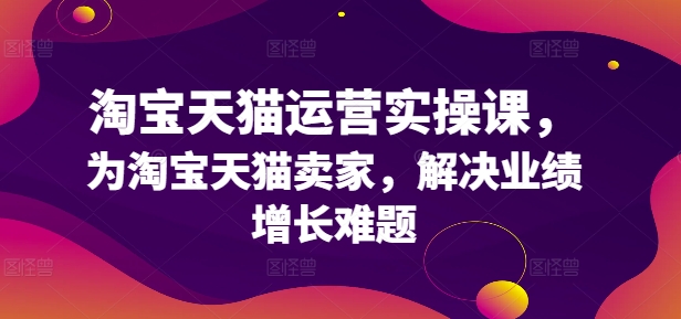 淘宝天猫运营实操课，为淘宝天猫卖家，解决业绩增长难题-最全资源库