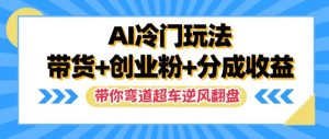 AI冷门玩法，带货+创业粉+分成收益，带你弯道超车，实现逆风翻盘【揭秘】-最全资源库