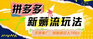 拼多多最新薅流玩法,无需开车推广,纯靠自然流吃饭-单纯赚50+利润,日入700+【揭秘】-最全资源库