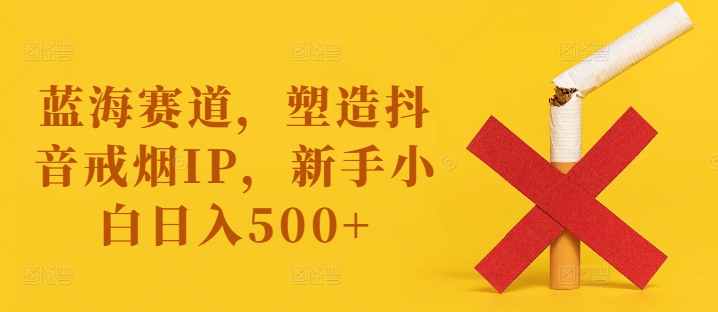 蓝海赛道，塑造抖音戒烟IP，新手小白日入500+【揭秘】-最全资源库