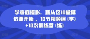 学家庭摄影，就从这10堂模仿课开始 ，10节视频课(学)+10次训练营(练)-最全资源库