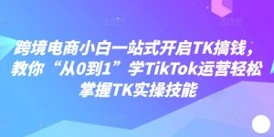 跨境电商小白一站式开启TK搞钱，教你“从0到1”学TikTok运营轻松掌握TK实操技能-最全资源库