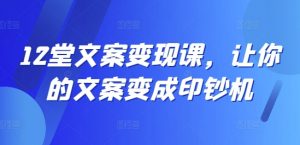 12堂文案变现课,让你的文案变成印钞机-最全资源库