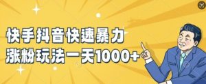 快手抖音快速暴力涨粉玩法，新手小白也能学会，一天1k+【揭秘】-最全资源库