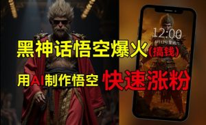 黑神话悟空爆火，已有人利用这波热点变现几十万，普通人也可用AI蹭上这波热度搞钱，有多重变现方法-最全资源库