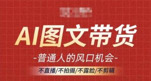 AI图文带货流量新趋势,普通人的风口机会,不直播/不拍摄/不露脸/不剪辑,轻松实现月入过万-最全资源库