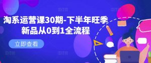 淘系运营课30期-下半年旺季新品从0到1全流程-最全资源库