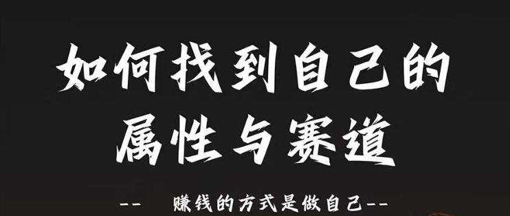 赛道和属性2.0：如何找到自己的属性与赛道，赚钱的方式是做自己-最全资源库