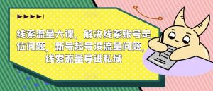 线索流量大课,解决线索账号定位问题,新号起号没流量问题,线索流量导进私域-最全资源库