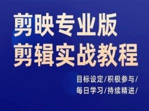 剪映专业版剪辑实战教程，目标设定/积极参与/每日学习/持续精进-最全资源库