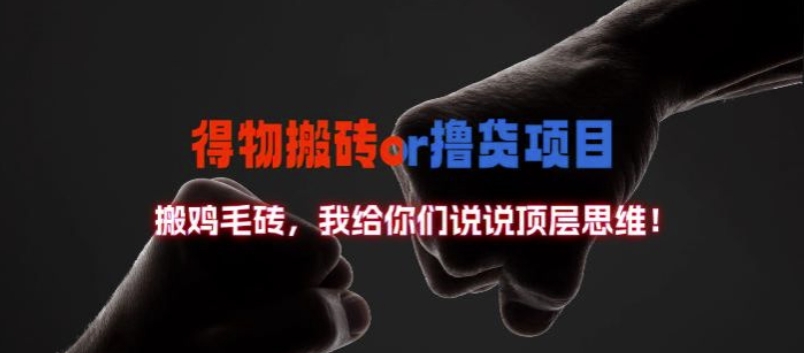得物搬砖撸货项目?掰下数据,我给你们说说顶层思维【揭秘】-最全资源库