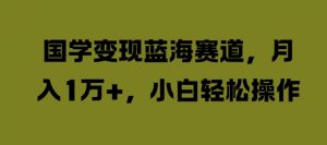 国学变现蓝海赛道，月入1W+，小白轻松操作【揭秘】-最全资源库