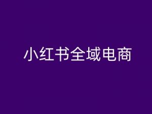 小红书全域电商,小红书电商教程-最全资源库