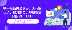 快手最新掘金项目,天花板玩法,暴力撸金,单机收益轻松30-100-最全资源库