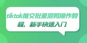 tiktok推文批量混剪操作教程，新手快速入门-最全资源库