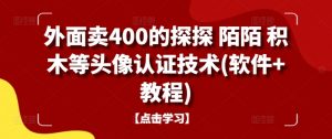 外面卖400的探探 陌陌 积木等头像认证技术(软件+教程)-最全资源库