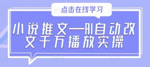 小说推文—AI自动改文千万播放实操-最全资源库