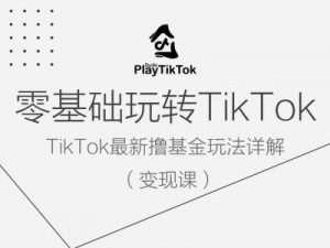 零基础玩转TiKToK变现课，TikTok最新撸基金玩法详解-最全资源库