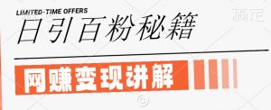 最新闲鱼引流创业粉，日引100+，网创项目虚变现讲解【揭秘】-最全资源库