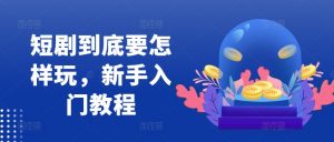 短剧到底要怎样玩，新手入门教程-最全资源库