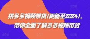 拼多多视频带货(更新至2024)，带你全面了解多多视频带货-最全资源库