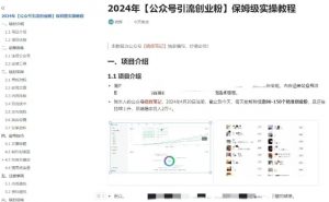 公众号引流创业粉，学会这个方法，你也能月入30000+ (陪跑项目)-最全资源库