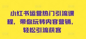 小红书运营热门引流课程，带你玩转内容营销，轻松引流获客-最全资源库