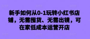 新手如何从0-1玩转小红书店铺,无需囤货、无需出镜,可在家低成本运营开店-最全资源库