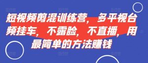 短视频‮剪混‬训练营，多平‮视台‬频挂车，不露脸，不直播，用最简单的方法赚钱-最全资源库