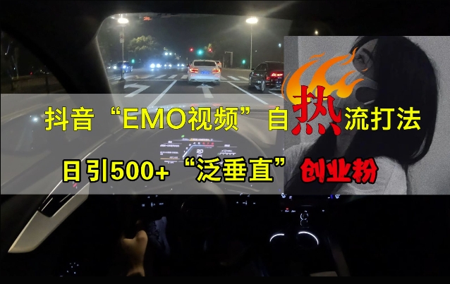 抖音EMO视频自热打法,日引500+“泛垂直”创业粉-最全资源库