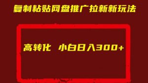 复制粘贴网盘推广拉新新玩法高转化小白日入300+【揭秘】-最全资源库