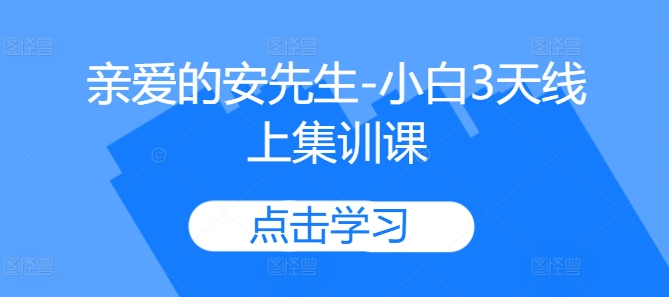 亲爱的安先生-小白3天线上集训课-最全资源库