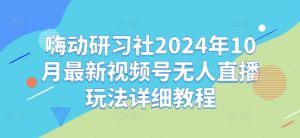 嗨动研习社2024年10月最新视频号无人直播玩法详细教程-最全资源库