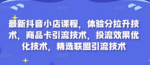 最新抖音小店课程,体验分拉升技术,商品卡引流技术,投流效果优化技术,精选联盟引流技术-最全资源库