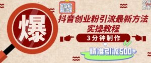 轻松制作创业类视频，一天被动加精准创业粉500+【揭秘】-最全资源库