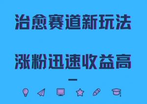 治愈赛道新玩法,治愈文案结合奶奶形象,涨粉迅速收益高【揭秘】-最全资源库