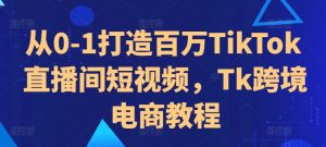 从0-1打造百万TikTok直播间短视频，Tk跨境电商教程-最全资源库