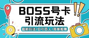 Boss直聘流量卡引流变现玩法，日引200+创业粉【揭秘】-最全资源库