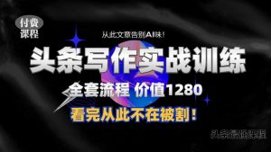 11月最新头条1280付费课程,手把手教你日入300+ 教你写一篇没有“AI味的文章”,附赠独家指令【揭秘】-最全资源库