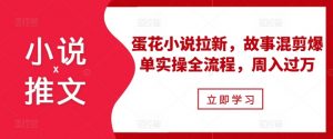 小说推文之蛋花小说拉新，故事混剪爆单实操全流程，周入过万-最全资源库