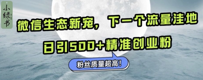 微信生态新宠小绿书:下一个流量洼地,日引500+精准创业粉,粉丝质量超高-最全资源库