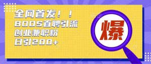 通过Boss直聘,每天轻松钓到200+多条创业大鱼的秘籍【揭秘】-最全资源库