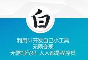 利用AI开发自己小工具 无限变现 无需写代码 人人都是程序员-最全资源库
