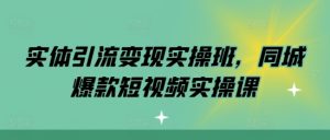 实体引流变现实操班,同城爆款短视频实操课-最全资源库