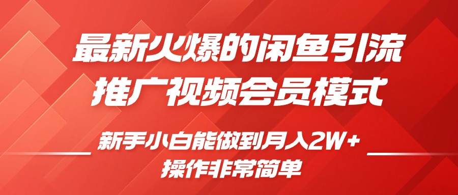 闲鱼引流推广影视会员,0成本就可以操作,新手小白月入过W+【揭秘】-最全资源库