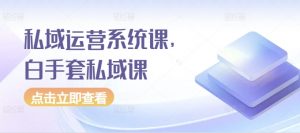 私域运营系统课，白手套私域课-最全资源库