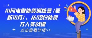 AI闪电做外贸训练营(更新11月)，从0到3外贸万人实战课-最全资源库