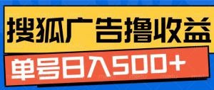 搜狐视频广告全自动撸收益，单号日入5张【揭秘】-最全资源库