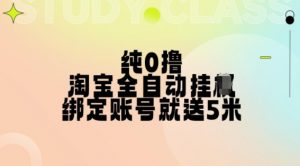 纯0撸,淘宝全自动挂JI,授权登录就得5米,多号多赚【揭秘】-最全资源库