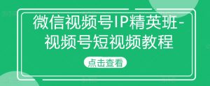 微信视频号IP精英班-视频号短视频教程-最全资源库